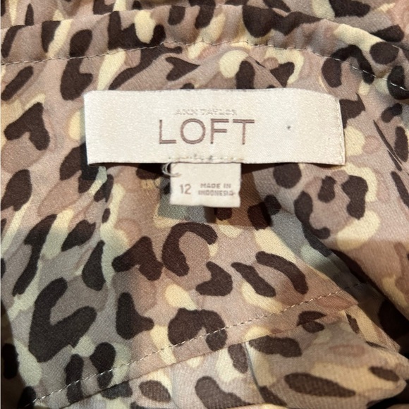 Loft Cheetah Print Dress (missing tie belt) Size 12 - Picture 12 of 16